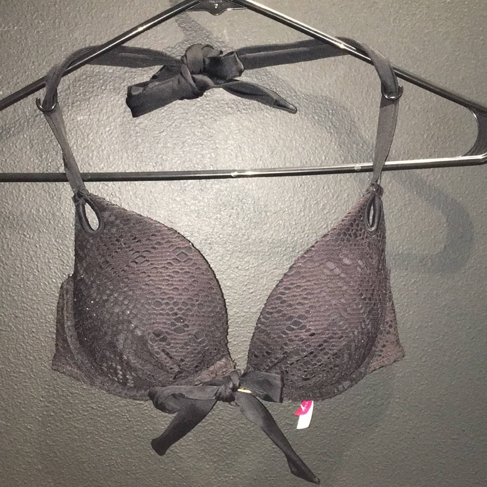 black lace victoria’s secret bikini top